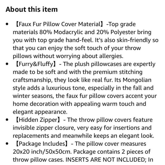 [plantoscope] faux fur pillow with insert EUC - Picture 4 of 8